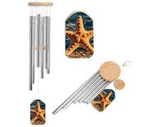 Memorial Wind Chimes Deep Tone Beautiful Starfish Windchimes with 6 Tuned Tubes for Garden Patio Decor Sympathy Bereavement Condolence Funeral Gifts for Loss of Loved One, 20.5"