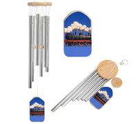 Memorial Wind Chimes Deep Tone Steam Train Windchimes with 6 Tuned Tubes for Garden Patio Decor Sympathy Bereavement Condolence Funeral Gifts for Loss of Loved One, 20.5"