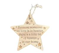 Memorial Wooden Christmas Tree Star Bauble Decoration