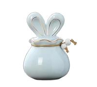 Memorials Ceramic Pet Ash Urn Funerary Mini Dog Ashes Urns Personalized Customizable Reliquary Remember Casket Funeral Coffin(Blue)