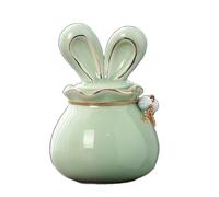 Memorials Ceramic Pet Ash Urn Funerary Mini Dog Ashes Urns Personalized Customizable Reliquary Remember Casket Funeral Coffin(Green)