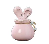 Memorials Ceramic Pet Ash Urn Funerary Mini Dog Ashes Urns Personalized Customizable Reliquary Remember Casket Funeral Coffin(Pink)