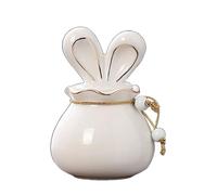 Memorials Ceramic Pet Ash Urn Funerary Mini Dog Ashes Urns Personalized Customizable Reliquary Remember Casket Funeral Coffin(White)