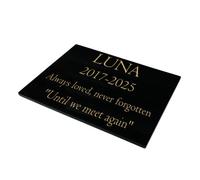 Memorials Direct Cat Memorial Plaque - Premium Black Granite (Plain Solid Design) - Available in Standard & Large Sizes - Standard Thick (29x21x2cm)