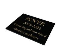 Memorials Direct Dog Memorial Plaque - Plain Solid Premium Black Granite - Available in Standard & Large Sizes - Large