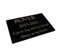 Memorials Direct Dog Memorial Plaque - Plain Solid Premium Black Granite - Available in Standard & Large Sizes - Standard Thick (29x21x2cm)