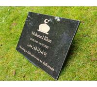 Memorials Direct Granite Memorial Plaque, Islam, Personalised, Stand Included - Standard (29x21x1cm)