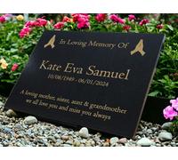 Memorials Direct Granite Memorial Plaque, Praying, Stand Included - Standard (29x21x1cm)