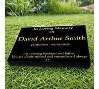 Memorials Direct Granite Memorial Tablet-Large & Extra Large Sizes- Premium Polished Black Stone - Free Personalised Gold Engraving - Extra Large (24 x 18 x 2) 50Kg