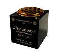 Memorials Direct Granite Memorial Vase- Solid Granite - Free Personalised Gold Engraving, Celtic knot 2 - Includes Metal Flower Pot Insert - 8 x 8 x 8