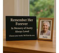 Memorials Direct Personalised Granite Memorial Plaque with Stand - Built To Last Forever Aunty - Standard (29x21x1cm)