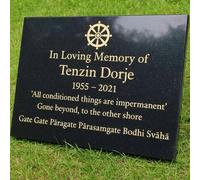Memorials Direct Granite Memorial Plaque, Add a Portrait, Personalised Text and Stand Included - Standard (29x21x1cm)