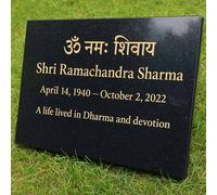 Memorials Direct Personalised Granite Memorial Plaque with Stand - Built To Last Forever Hindu - Standard Thick (29x21x2cm)