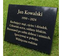 Memorials Direct Personalised Granite Memorial Plaque with Stand - Built To Last Forever Polish - Large (40x30x2cm)