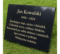 Memorials Direct Granite Memorial Plaque, Add a Portrait, Personalised Text and Stand Included - Standard (29x21x1cm)