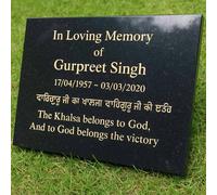 Memorials Direct Granite Memorial Plaque, Add a Portrait, Personalised Text and Stand Included - Standard (29x21x1cm)