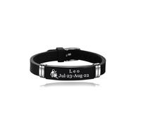 MEMORIALU 12 Zodiac Signs Happy Birthday Constellations Wrap Bracelet Wristband for Women Men, Silicone, base