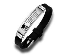 MEMORIALU 2025 Graduation Gifts for Her Class Of 2025 Graduate Bracelets Black White Rope Woven Braided Adjustable Inspirational Bracelets, Adjustable, Silicone, no gemstone