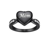 MEMORIALU Black Cremation Ring for Ashes Stainless Steel Hold Loved Ones Ash Keepsake Finger Ring Urn Locket Memorial Jewelry, 7 UK, Metal, No Gemstone