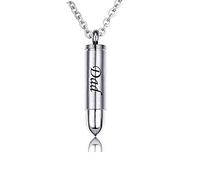 MEMORIALU Celtic Cross Bullet Urn Necklaces for Ashes Cremation Jewelry Keepsake Memorial Pendant, stainless steel