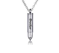 MEMORIALU Celtic Cross Bullet Urn Necklaces for Ashes Cremation Jewelry Keepsake Memorial Pendant, stainless steel