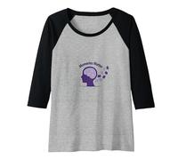 Memories Matter: Alzheimer's Awareness Brain Puzzle Raglan Baseball Tee, Women, Black/Athletic Heather, S