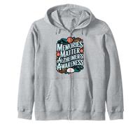 Memories Matter Floral Brain Awareness Zip Hoodie