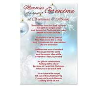 Memories Of Grandma At Christmas Memorial Card Graveside Poem & Stake F451