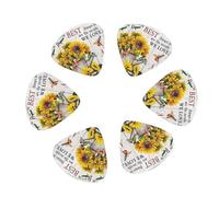 Memories Sunflower Hummingbird 12 Pack Guitar Picks Plectrums with Organizer Storage Box, Guitar Picks for Bass Electric Acoustic Guitars Ukulele