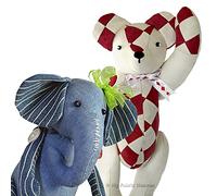 Memory Bear & Denim Elephant Sewing Patterns Bundle and Tutorial Booklets