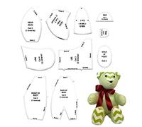 Memory Bear Pattern - Sewing Template Set, Acrylic Craft Supplies, 10 Piece Beginner Advanced Rulers, DIY Fabric Bear Craft | Creative Fun Gift Project Tool For Friends Family Handmade Keepsake Making