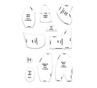 Memory Bear Template, Memory Bear Rulers Set with Instructions 10 Pieces Acrylic Craft Supplies for Beginners, Parents, Masters, Friends, Advanced