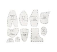 Memory Bear Template Ruler Set, Acrylic Sewing Quilting Patterns, 12 Inch - Durable Material, Precise Measurements, Ideal for Crafting and Keepsakes (15 Inch)