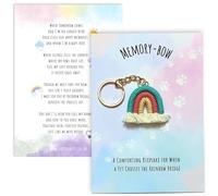 Memory-Bow Keyring & Pet Loss Poem Card | Sympathy Gift for Loss of a Pet, Pocket Hug To Say Sorry For Your Loss | Rainbow Bridge Pet Loss Gifts,Losing a Dog Gifts,Cat & Pet Memorial Keepsake (Green)
