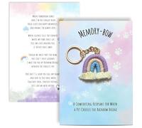 Memory-Bow Keyring & Pet Loss Poem Card | Sympathy Gift for Loss of a Pet, Pocket Hug To Say Sorry For Your Loss | Rainbow Bridge Pet Loss Gifts,Losing a Dog Gifts,Cat & Pet Memorial Keepsake (Purple)