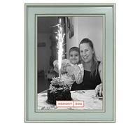 Memory Box Emmeline light Green Frame with a Vintage Feel for Pictures, Photos, Posters Frames - for Gallery Walls, Tabletop Displays, Baby Showers, any occasion - Size A2 - Without Stand