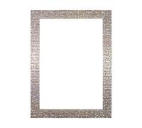 Memory Box Pearl Silver Bling - Flat Bright Mirror Effect Mosaic Picture/Photo/Poster frame with Perspex Sheet - Moulding 28mm Wide and 16mm Deep - (30.5 x 20.3cm) 12" x 8"