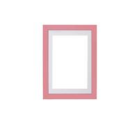 Memory Box Rainbow Premium Wood Range Photo frame/picture frame/poster frame with Bespoke Mount and Real Glass - Baby Pink Frame with White Bespoke Mount - A3 for A4 pictures