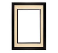 Memory Box Rainbow Range Black Matt Double Mount Photo frame/picture frame/poster frame with Perspex Sheet - Ivory on Black Mount - 14"x11" for A4 pictures