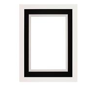 Memory Box Rainbow Range White Matt Double Mount Photo frame/picture frame/poster frame with Perspex Sheet - Black on White Mount - 12"x10" for 10''x8 pictures