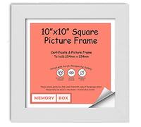 Memory Box White - Wrapped MDF Picture/Photo/Poster INSTAGRAM SQUARE frame with Real Glass - Moulding 30mm Wide and 15mm Deep - (25.4 x 25.4cm) 10" x 10"