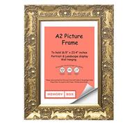 Memory Box WIDE Ornate Shabby Chic Antique swept MUSE Picture/Photo/Poster frame with Perspex Sheet - Moulding 58mm Wide and 28mm Deep - Gold Colour A2