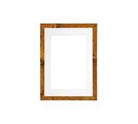 Memory Box Wrapped MDF Photo Frame/Picture Frame/Poster frame - Moulding 20mm Wide and 15mm Deep - Rustic Frame with White Mount - A4 for A5 pictures