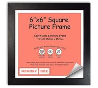 Memory Box Wrapped MDF Picture/Photo/Poster INSTAGRAM SQUARE frame with Real Glass - Moulding 20mm Wide and 15mm Deep - (15.2 x 15.2cm) Black 6" x 6"