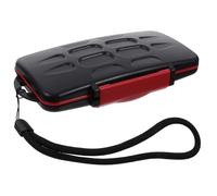 Memory Card Case Holder Organizer for 12 Standard and 12 Micro Cards | Plastic Red Design, Waterproof Holder with Drop Resistant Protection, Easy to Carry Storage for Cards