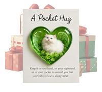 Memory Card For Cat - Heart Shaped Figures Of Sleeping Cat For Keepsake,Encouragement Quote Note Card - For Women, Boys, Girls, Youth, Teens, Grandpa, Wife, Husband, Son, Daughter,