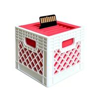 Memory Card Holder Case, Mini Milk Crate Storage Box, 1.57x1.57x1.26 Inches Camera Accessory, Compact Organizer Vault, Studio Office Workshop Container, Home Accessories for Dormitories