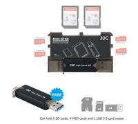 Memory Card Holder Case with USB 3.0 Reader for 2 SD SDXC SDHC 4 TF MSD Cards