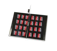 Memory Card Holder Storage Case, Slim Silver Aluminium, Shockproof, SD Card Holder, Holds 24 Micro SDHC Memory Cards - King of Flash