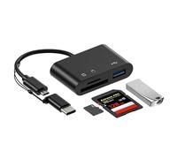 Memory Card Reader, modern, sl rgonomic compact 3 1 Connector, USB COtg, Adapter Portable Simultaneously Read Ms | Simultaneously Read Ms Cf Tf Cards versatile lightweight